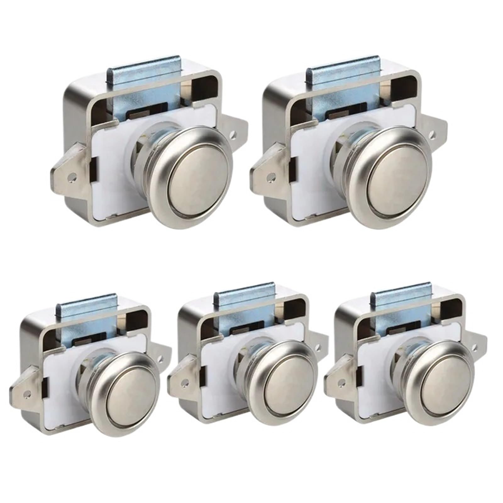 Jwvialel Big Pearl Nikel Home Cabinet Drawer Latch Button Locks Furniture Hardware 5Pcs(Big Pearl Nikel)