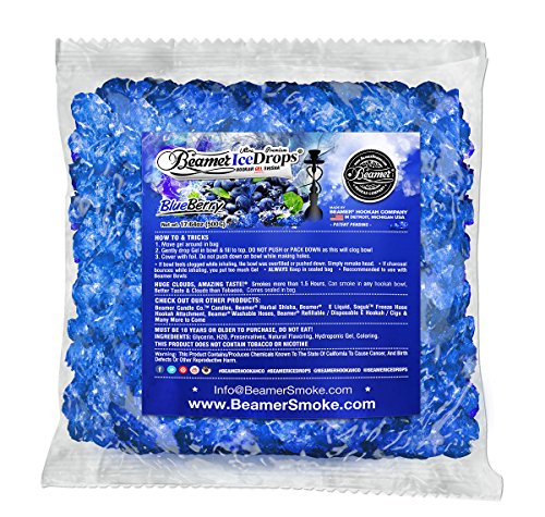 Blueberry 500G Ultra Premium Beamer Ice Drops Hookah Shisha Smoking Gel. Each Bowl Lasts 2-4 Hours! USA Made, Huge Clouds, Amazing Taste! Better Taste & Clouds Than Tobacco!
