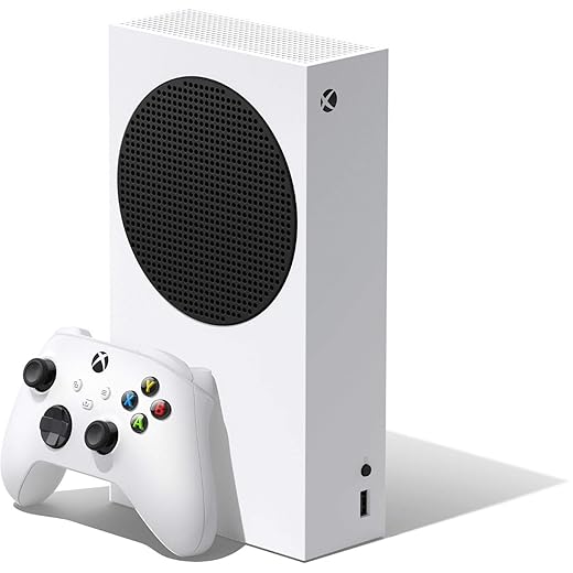 Microsoft Xbox Series S 512 GB All-Digital Console de jogos + 1 controle sem fio Xbox, branco - resolução de 1440p, até 120 FPS, 802.11ac 2x2 WiFi - WEPGPY HDMI Cabo