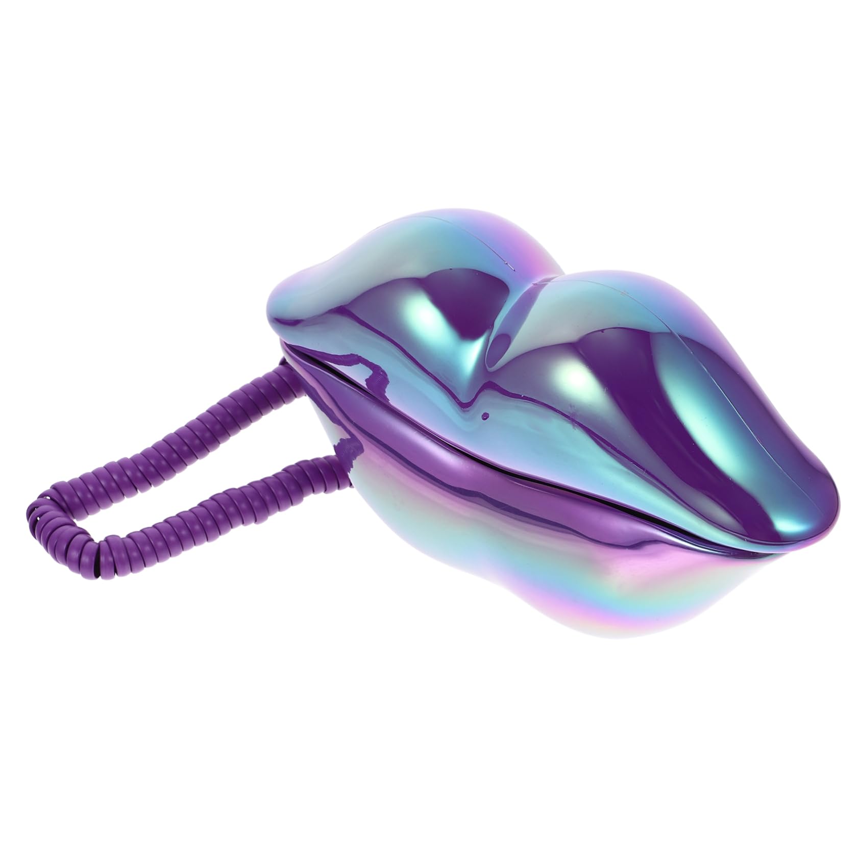 SEWACC Lips Landline Phone Decor Creative Dial Phone Ornament Electroplated Unique Material Vintage Design for Home Office Excellent Sound Quality Fun Functional