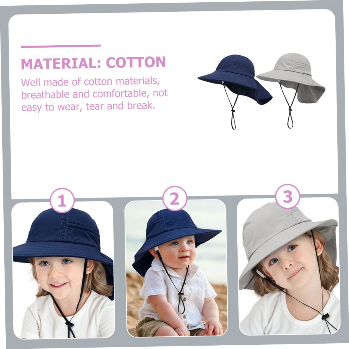 Strandhut Outdoor-Sonnenhut Für Strand-sonnenhüte Eimerhut Für Babymädchen Kleinkinder Sonnenhut Sommerhüte Für Damen Strand Babymützen Kinderhüte Baumwolle