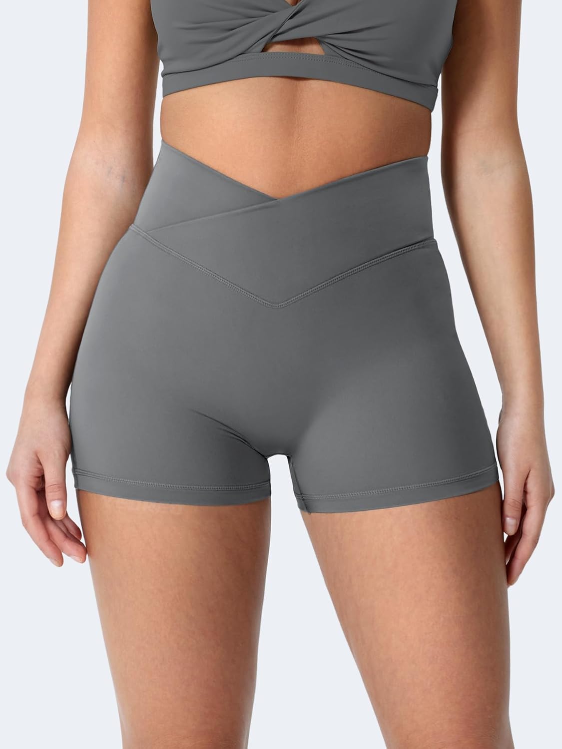 YEOREO CoreFlex Scrunch Workout Shorts with Pockets Charm Gym Biker Shorts for Women High Waisted Booty Yoga - Image 2