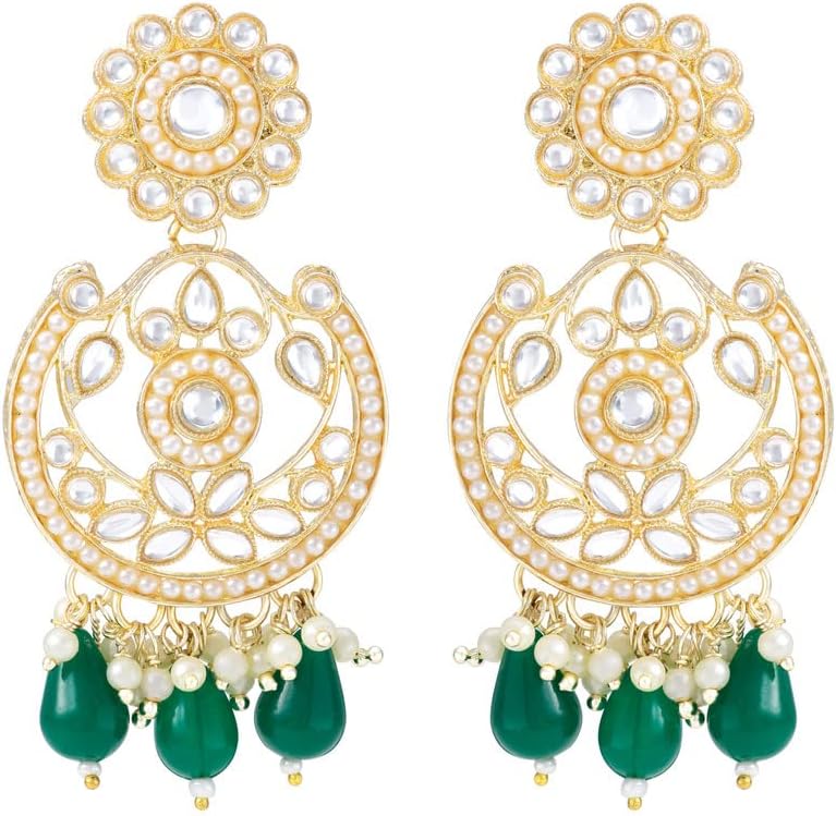 Aheli Traditional Kundan & Pearl Studded Choker Necklace with Earrings Bharatanatyam jewellery set Gift for Women - Image 6