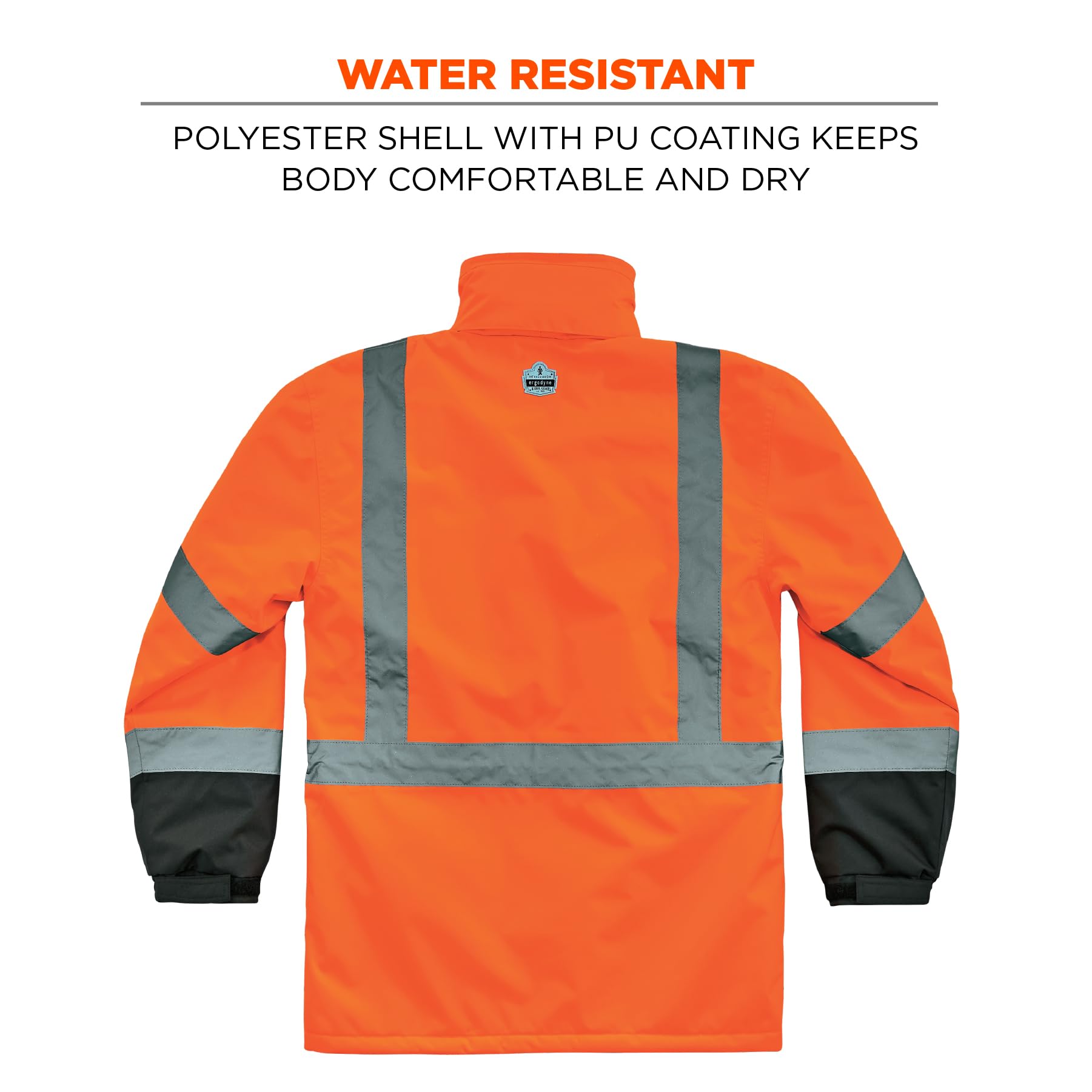 Ergodyne Unisex Glowear 8384 Hi-vis Winter Jacket Quilted Parka - Type R, Class 3 Hi-Vis Winter Jacket Quilted Parka (pack of 1)