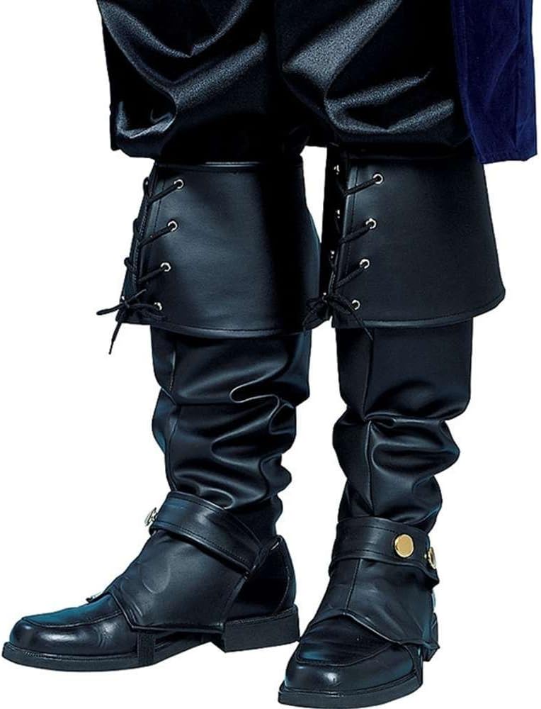 Deluxe Black Vinyl Boot Tops Costume Accessory
