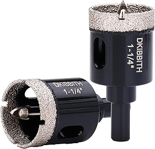 1-1/4" Diamond Hole-Saw Bits with Pilot Drill Bit - 1.25" Diamond Tipped Tile Hole Saws with Guiding Bit for Accurate Drilling Porcelain Tile Ceramic Pottery Granite Stone Glass Bottles 32mm