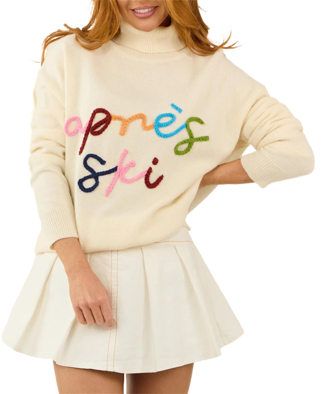 Womens Cute Long Sleeve Knit Sweater Casual Trendy Tops Winter Fall Winter Merry and Bright Xmas Pullover