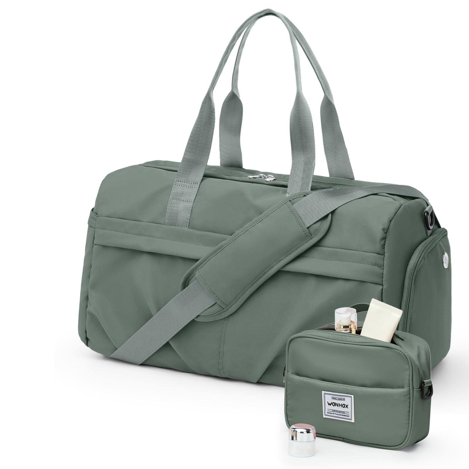 Bolsa de Deporte para Hombre y Mujer con Compartimento para Zapatos, Bolsa de Deporte Impermeable, Bolsa de Viaje para escapadas de Fin de Semana, Noche, con portacarros, Ideal para Yoga