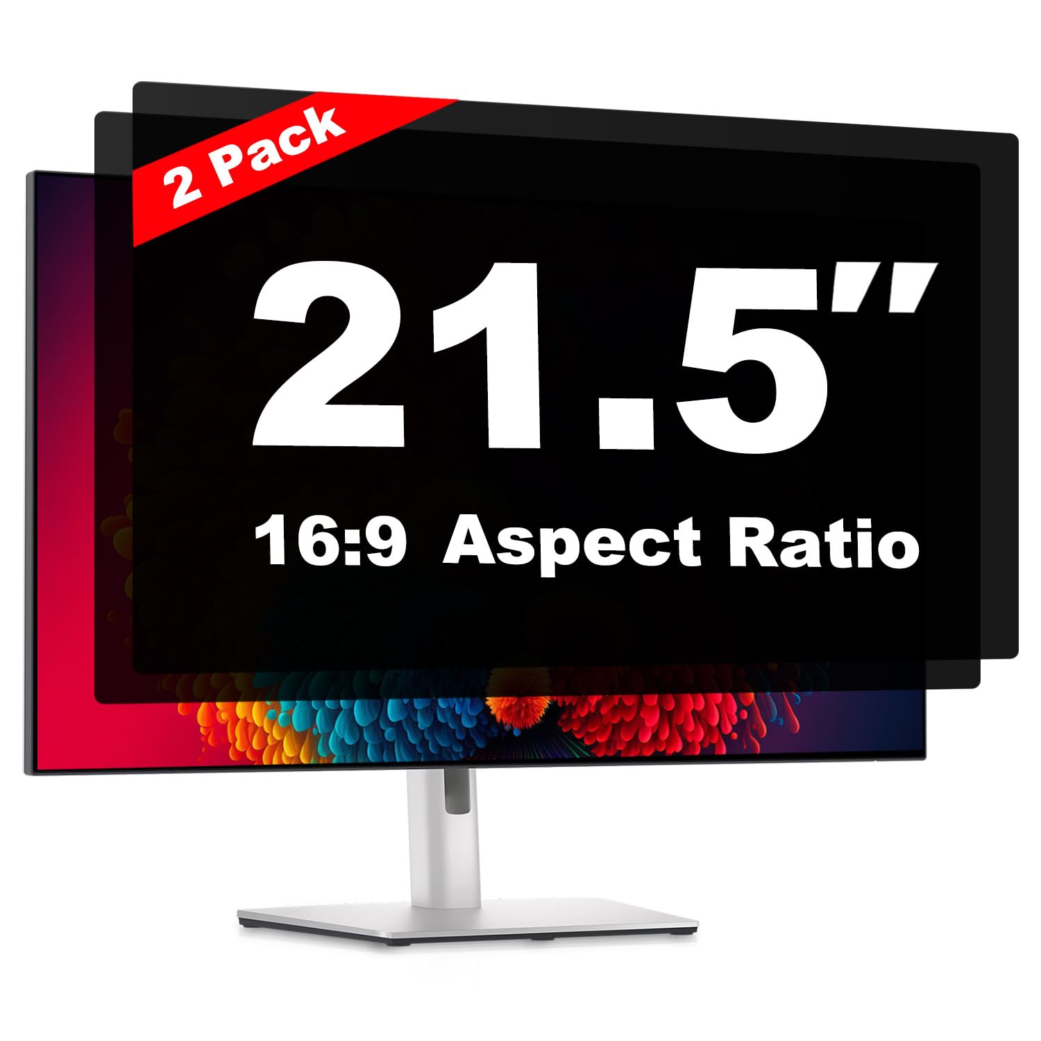 Pozlle 21.5 Inch Computer Privacy Screen Shield [2 Pack] for 16:9 Widescreen Desktop Monitor - Anti-Glare Blue Light Privacy Filter and Anti Spy
