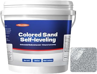 High-Gloss Marble Effect Epoxy Floor Coating, Upgrade Epoxy Coloured Sand Floor Paint, for And Plywood Floors as Well, Garage, Basement, Condo (Light Gray,0.7kilo)