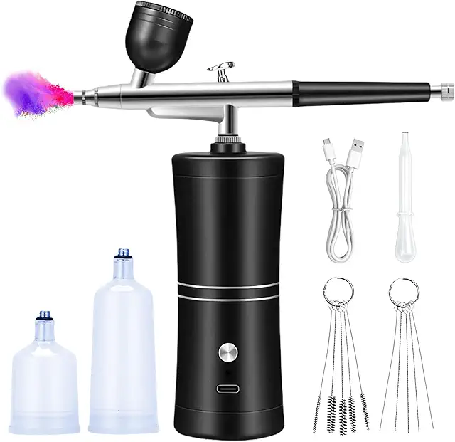 USB Rechargeable Airbrush Kit with Compressor for Nail Art and Modeling