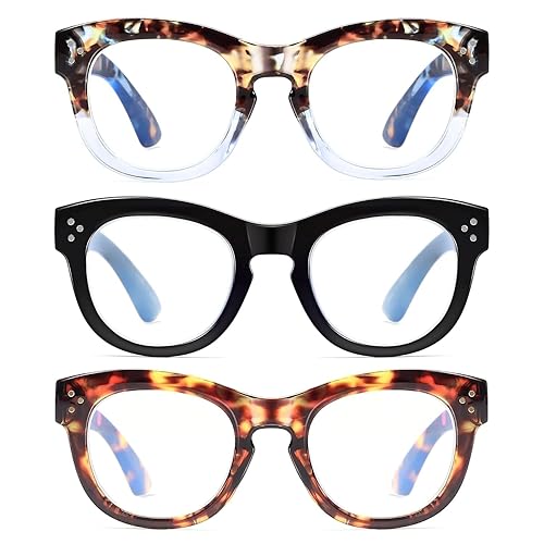 Lentes de lectura para mujer, elegantes lentes de lectura Oprah para mujer con bloqueo de luz azul y bisagra de resorte, exquisita artesanía y