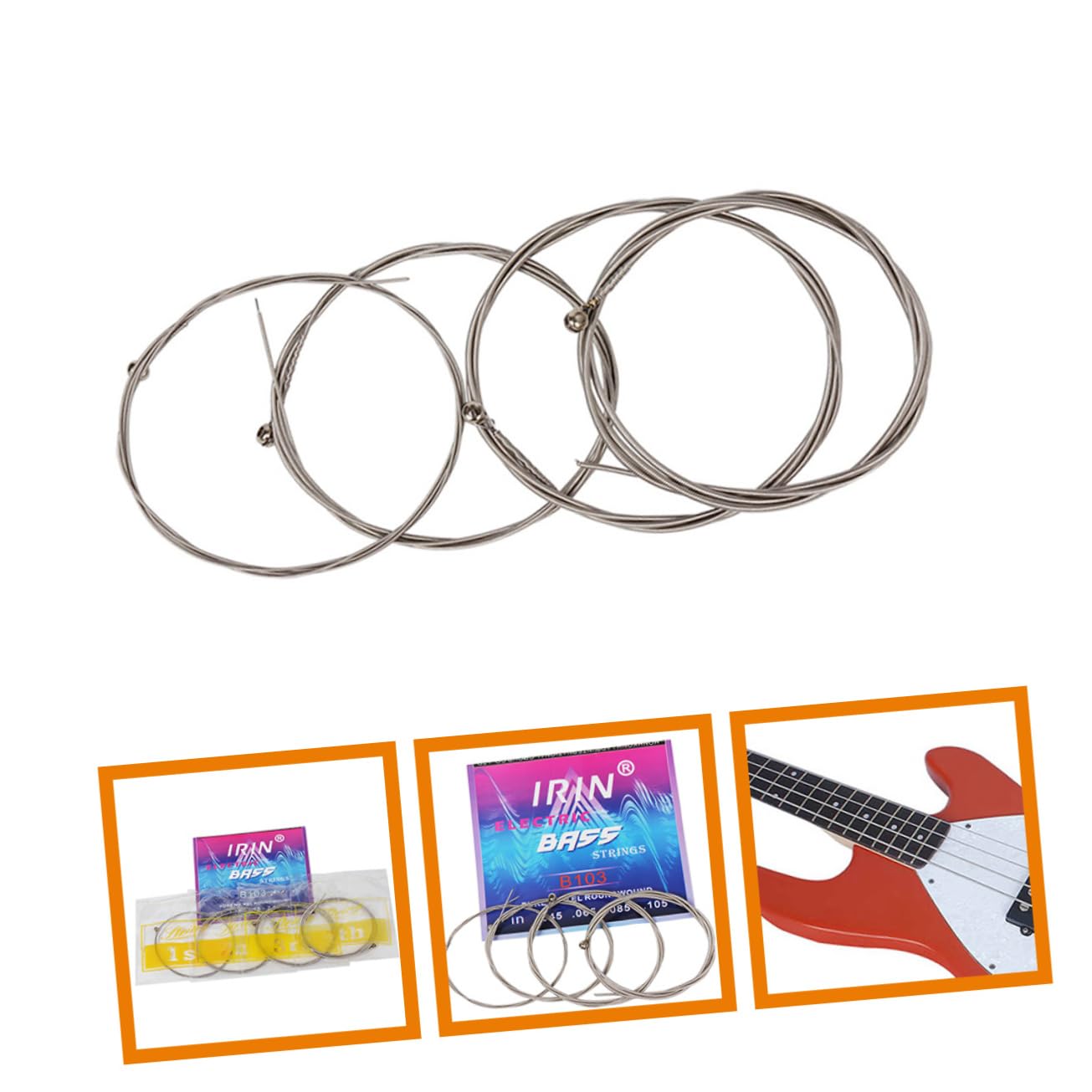 CIMAXIC Sturdy Electric Bass Strings Alloy Material Universal Fit for Instruments