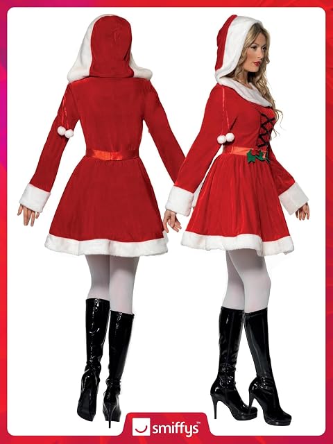 Foto 6 de 8 de Smiffys Disfraz de Miss Santa, Rojo, con vestido Halloween, Carnaval