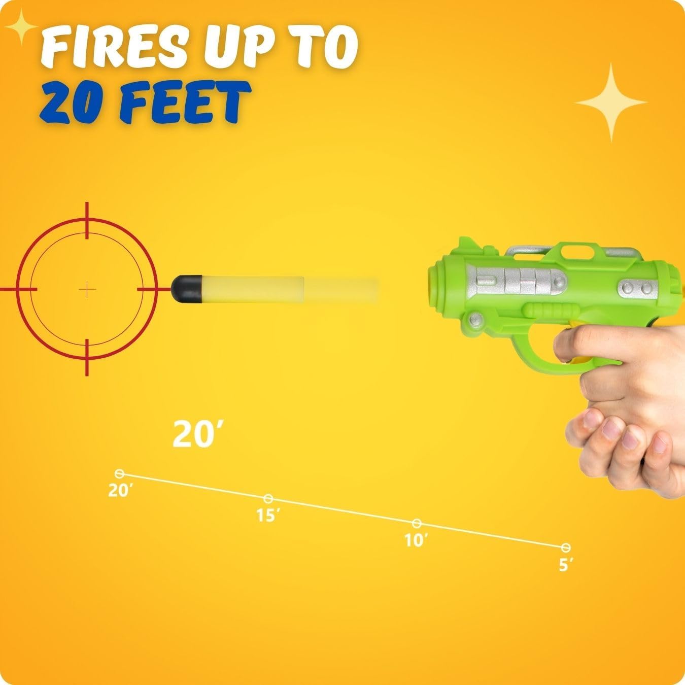 6 Pack Mini Foam Dart-Firing Blasters Micro Toy Guns with 36 Darts - Multi Pack Nerf Compatible Bulk Party Favors Supplies for Kids image 5 of 7 B06XYTX23H