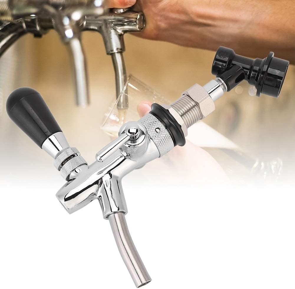 Robinet à Bière, G5/8 Robinet de Bière Longue Tige Réglable Keg avec Arrêt de Liquide à Verrouillage à Bille pour Bars Hôtels Restaurants