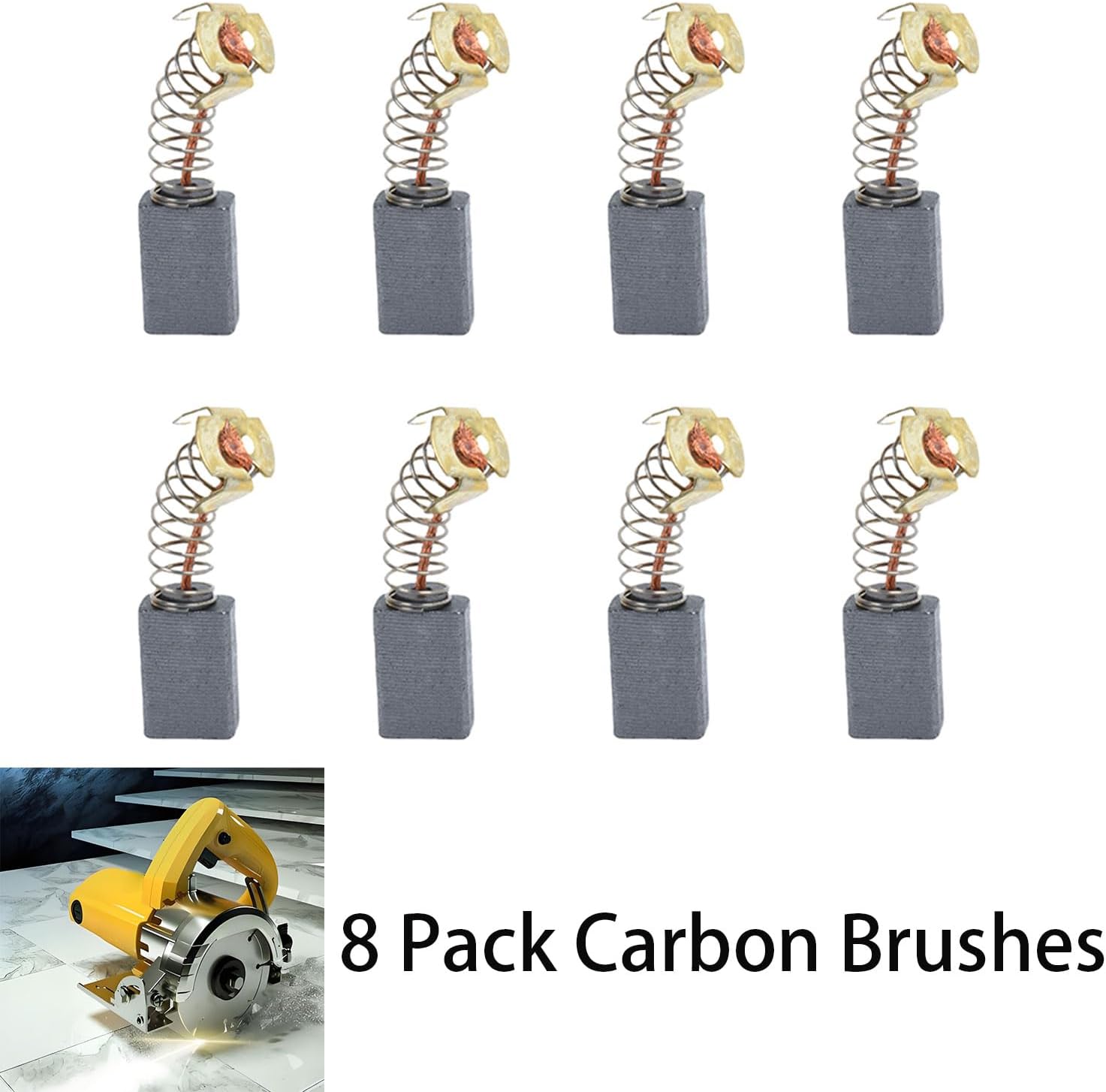 8 Pack Carbon Motor Brush/Carbon Brushes Compatible with Ridgid Rigid 8 Inch Tile Saw R40401 R-40401