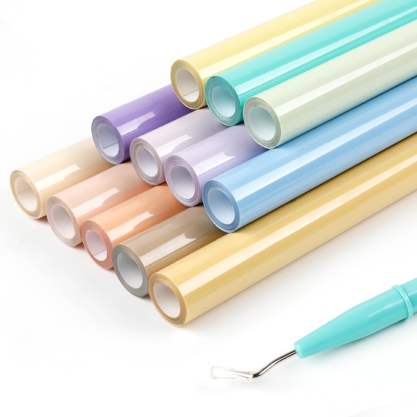 HTVRONT Boho HTV Vinyl Bundle - 12 Pack 12" × 3FT Heat Transfer Vinyl for T Shirts, Pastel Iron on Vinyl Compatible with Cricut Cutting Machine, Easy