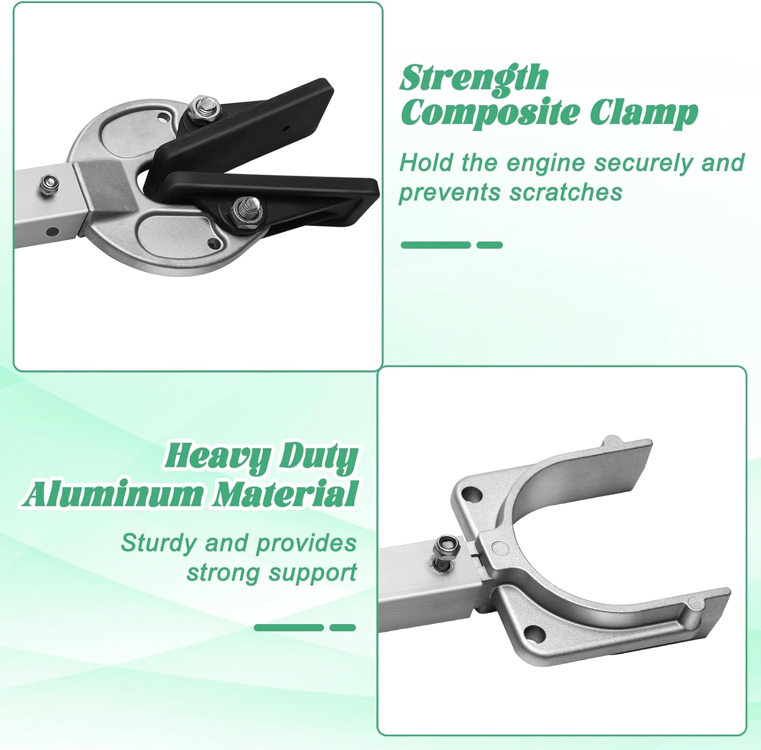 AHIER Adjustable Boat Transom Saver, Transom Savers for Outboard Motor Support, Outboard Motor Support with Heavy Duty Composite Head for Holding Engine, Roller and Trailer Mounts