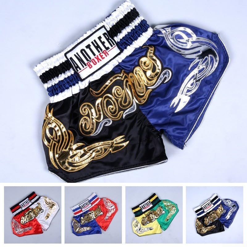 Unisexe Muay Thai Boxe Short AnotherBoxer MMA Kickboxing Combat Respirant (M Rouge+Blanc)