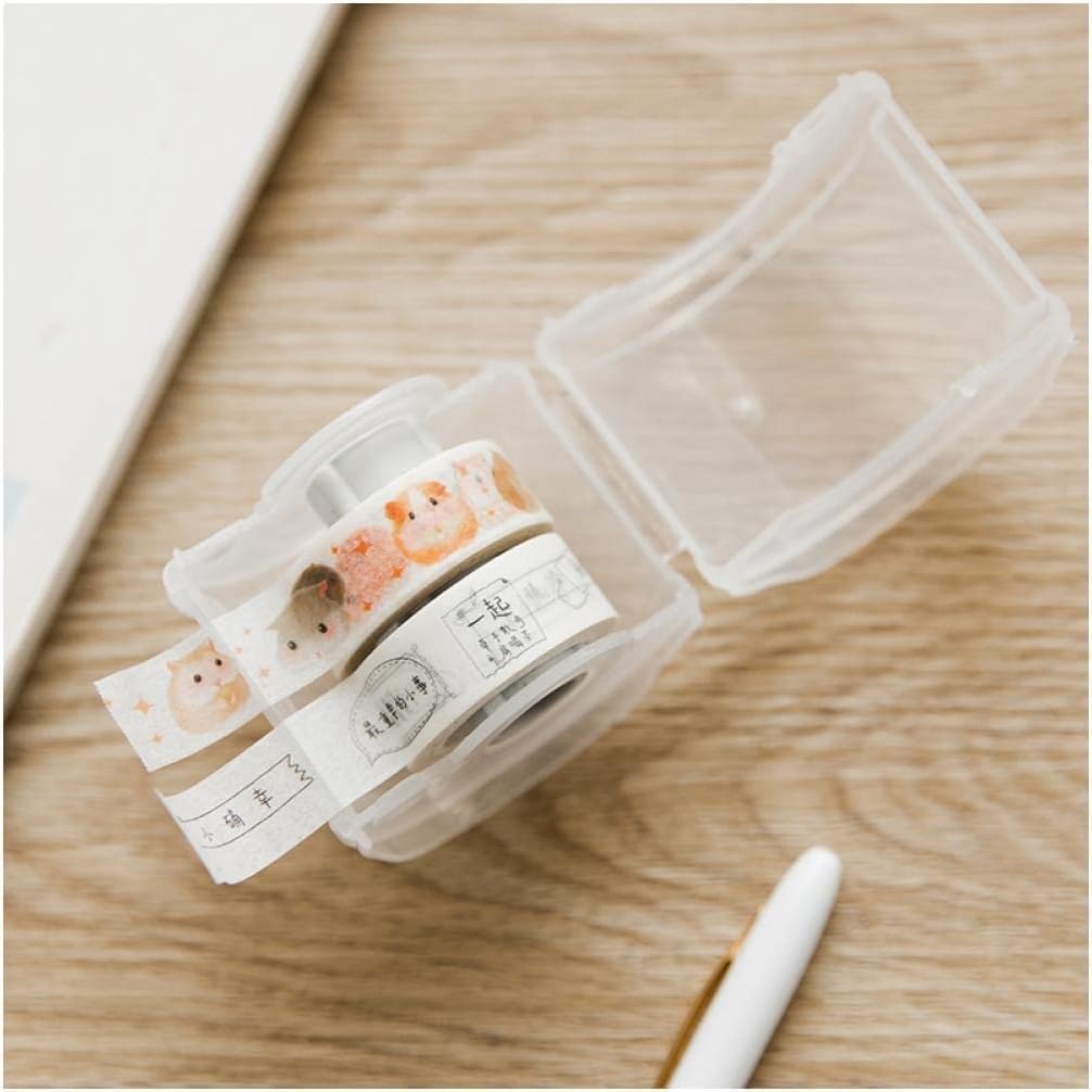 Dispenser per nastro adesivo, Grazioso dispenser di nastro adesivo trasparente da tavolo - Porta nastro magico for progetti fai da te e cancelleria scolastica