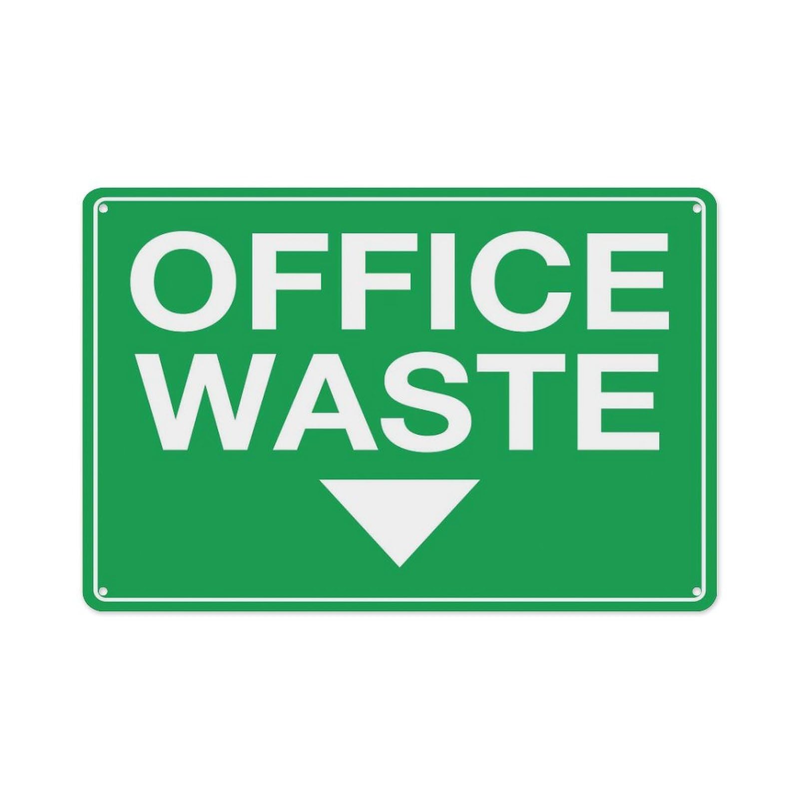 peiyeety Office Waste Sign Aluminum Tin Warning Signs for Home Outdoor Garden 12X16 Inches