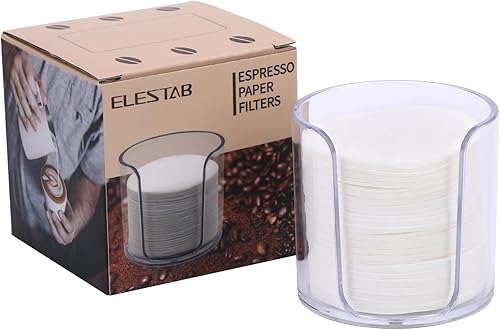 Miniatura 8 de ELESTAB Filtro de papel espresso de 2283in 300 filtros de papel desechables de disco espresso y soporte de almacenamiento de filtro compatible con