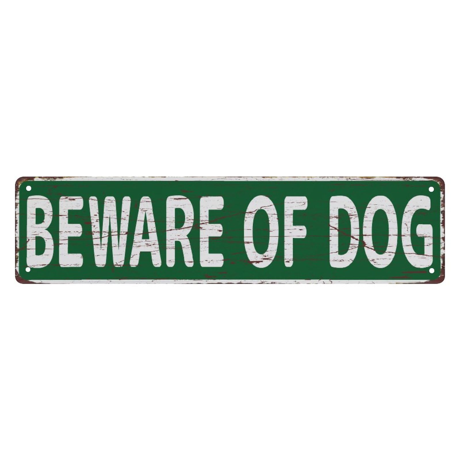 peiyeety Vintage Metal Tin Sign Decorative Wall Art Beware Of Dog Themed Street Sign, Rustic Style, Durable Waterproof Rustproof, For Home, Yard, Entryway, Easy To Mount, 4x16 Inch