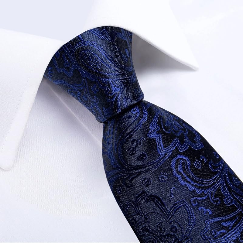 Conjunto de corbata para hombres estilo Paisley de seda miniatura 3