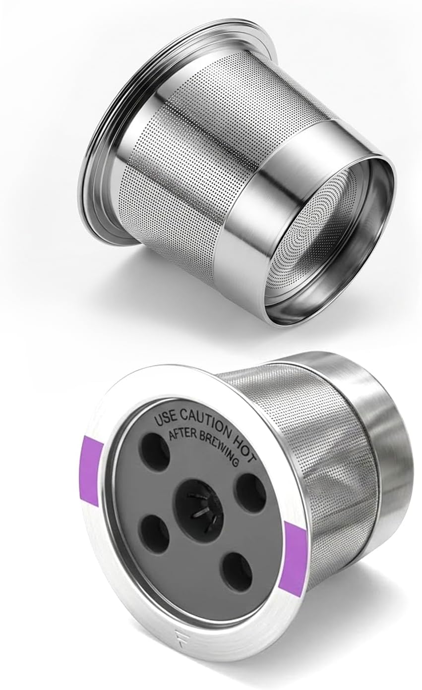 Reusable K Cups, Stainless Steel Refillable Coffee Pods Compatible with Keurig K Supreme/K Slim/K-Duo Gen 2 Coffee Makers, Universal K Cup Filters 2 Pack