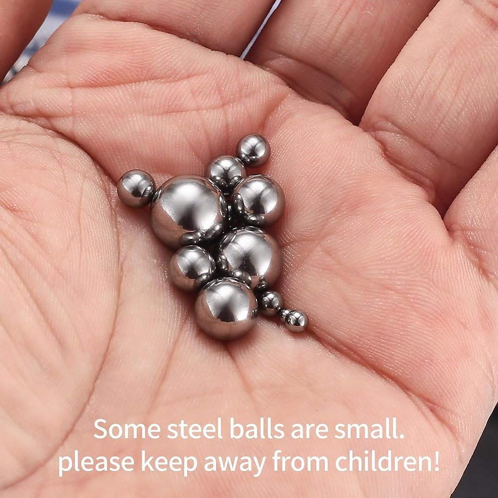 Precision Chrome Steel Assorted Loose Bicycle Bearing Ball Assortment (540)