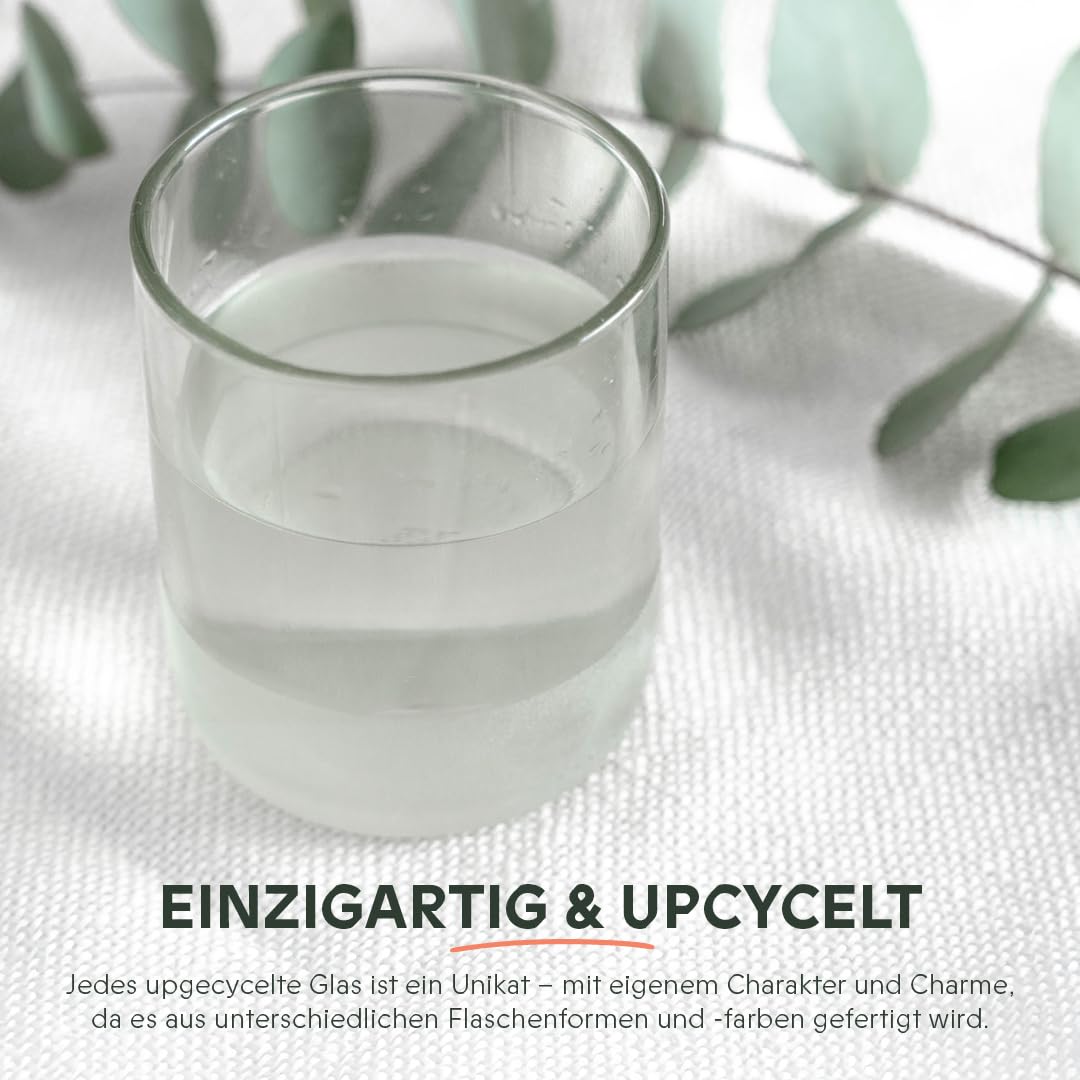 IWAS Upcycling-Trinkgläser, transparent, 250 ml, 6 Stück