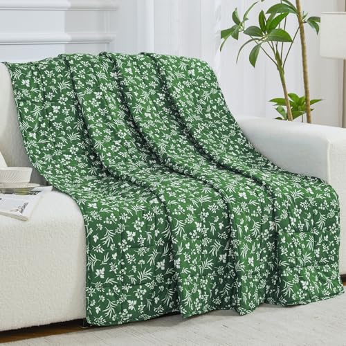Image of yescool Weighted Blanket for Adults (15 lbs, 48 inch x 72 inch, Forest) Cooling Heavy Blanket for Sleeping Perfect for 140-160 lbs, Twin Size Breathable Blanket with Premium Glass Bead, Machine Washable
