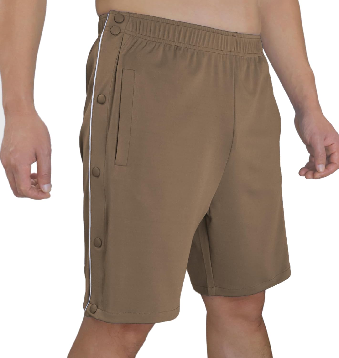 Tear Away Shorts for Men Post Surgery Snap Knee Leg Hip Surgical Leg Side Open Pants - Image 3