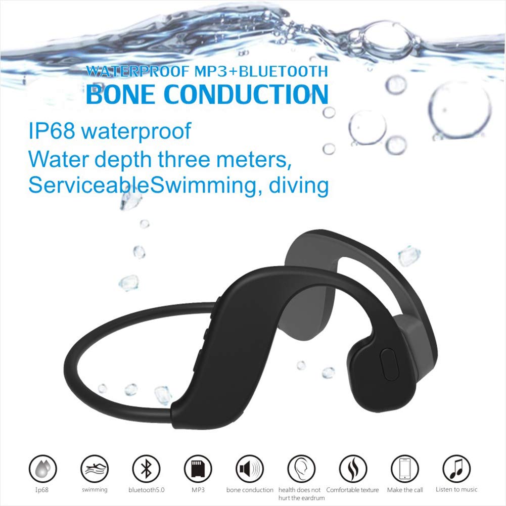 RSGK Odtwarzacz MP3, zestaw słuchawkowy do pływania, transmisja przewodów, Bluetooth 5.0, wodoszczelny IPX8, 32 G, zestaw słuchawkowy Bluetooth