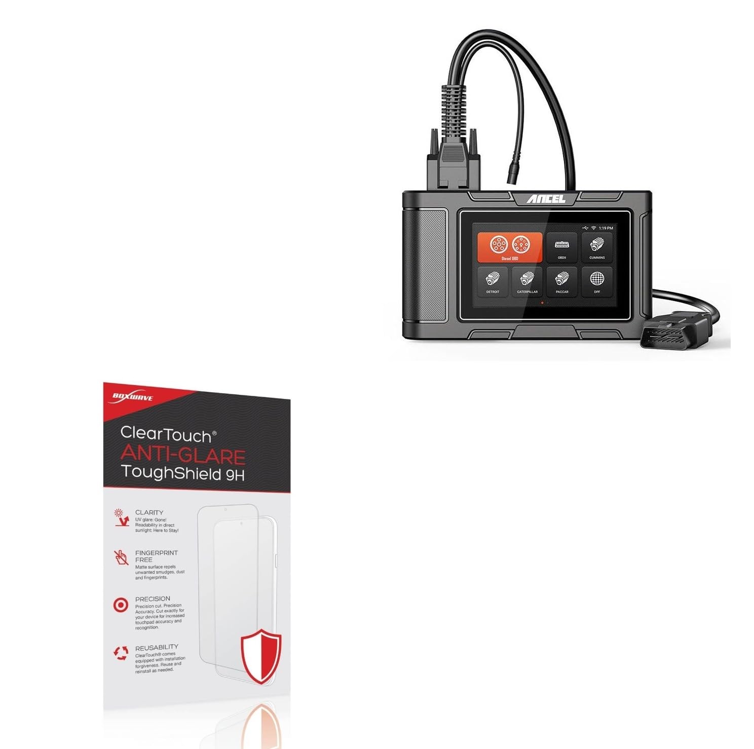 BoxWave Screen Protector Compatible with Ancel HD3400 (5 in) - ClearTouch Anti-Glare ToughShield 9H (2-Pack), Anti-Glare 9H Tough Flexible Film Screen Protector