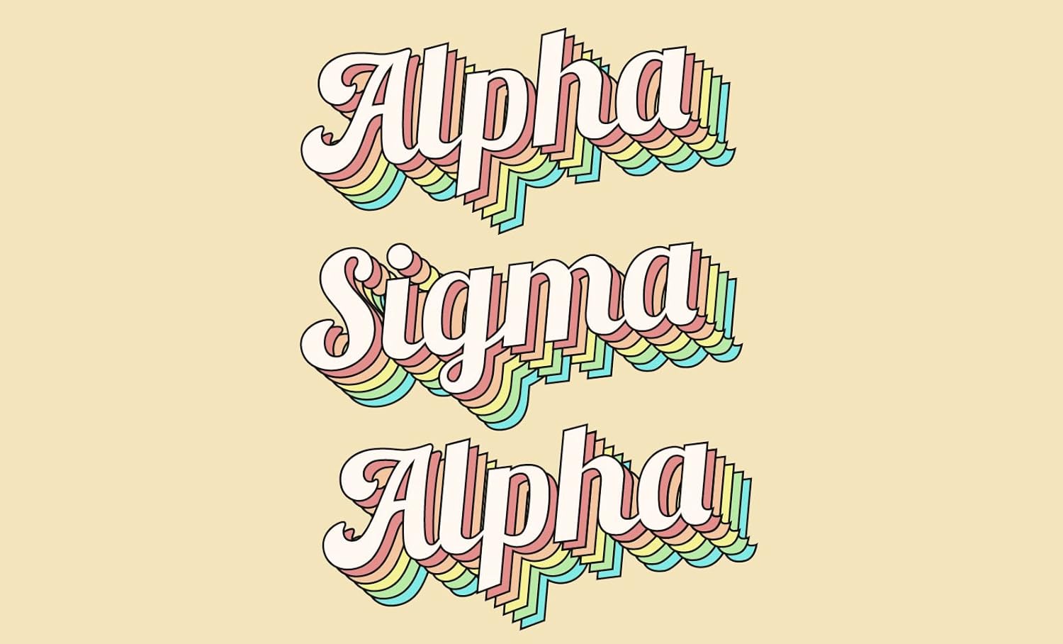 Alpha Sigma Alpha - Sorority Letter Flag (Retro Design)
