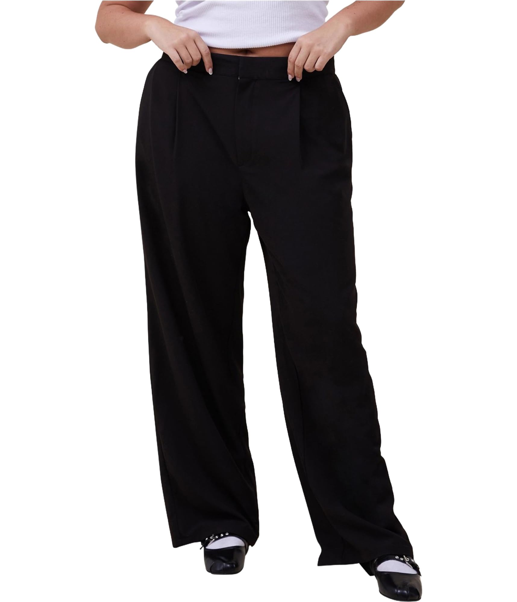 COTTON ON Womens Tailoring Casual Trouser Pants Black 8