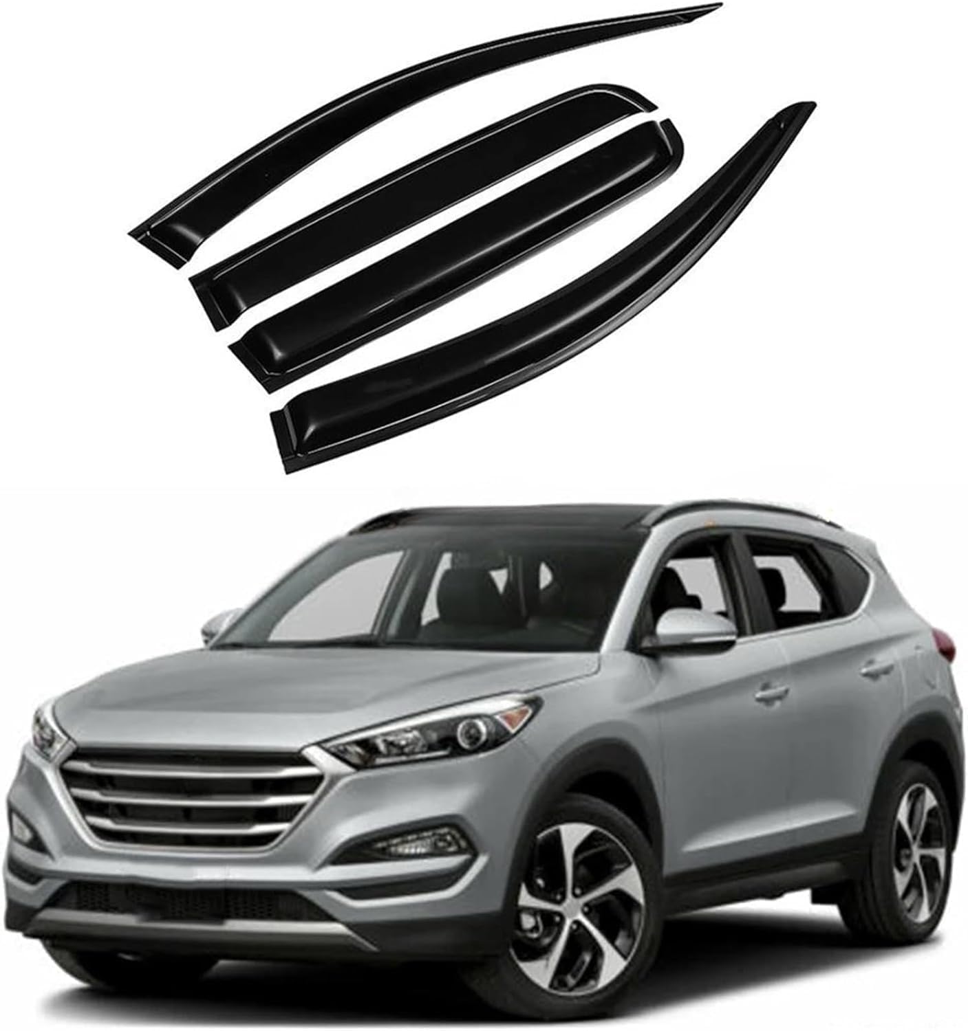 PANXUC Car Wind Deflectors for Hyundai Tucson 2015-2020, Side Window Wind Rain Deflector Window Visor Sun Rain Guard Smoke Guards