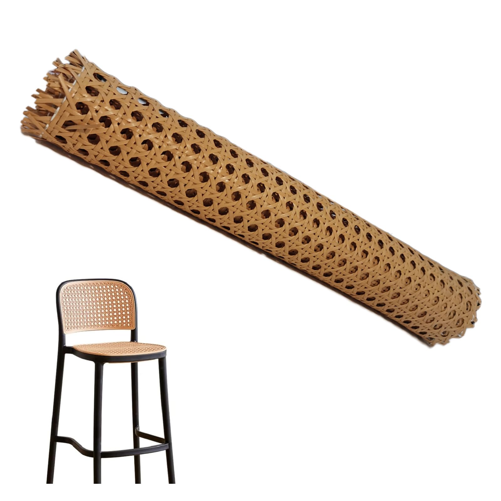 Wiener Geflecht, 100x35cm Schimmelfest Breite Rattan Gurtband, PE Wasserdicht Stuhlgeflecht Rattanstuhl Reparatur Wabengeflecht Stuhl Wiener Geflecht für DIY-Projekte (Kaffee)