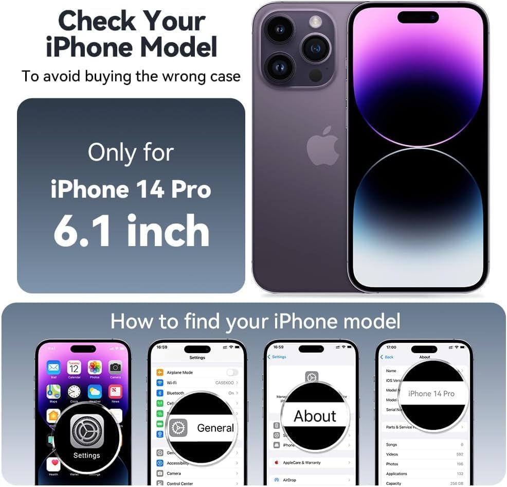 Miniatura 9 de CASEKOO - Funda diseñada para 14 Pro con soporte magnético invisible protección contra caídas de grado militar compatible con MagSafe, funda