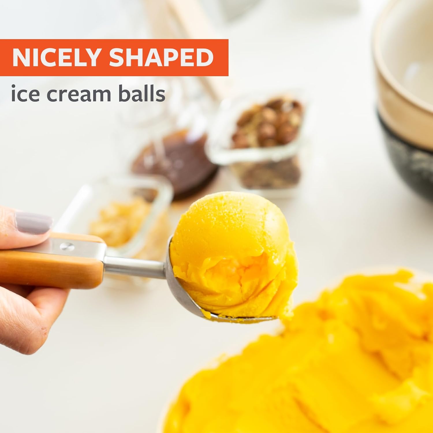 Full Circle Ice Breaker Stainless Steel Ice Cream Scoop, Dishwasher Safe