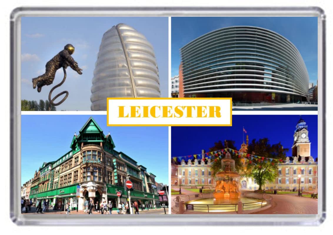 Leicester United Kingdom England Souvenir Acrylic Fridge Magnet (Standard: 70x45mm)