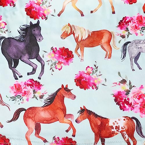 Toddler Girls Cartoon Dresses Ruffle Bottom Flutter Sleeve Summer Apparel 2-7Y4