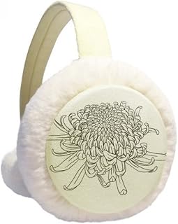 Contorno de crisântemo de flor de planta e inverno para aquecer orelhas de lã peluda para uso ao ar livre