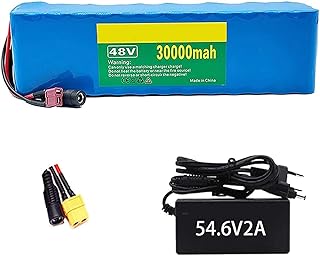 48V 30Ah E-Bike Lithium-Ion Battery, 13S3P Electric Bike Battery Pack for 1000W 750W 500W Electric Bicycle Scooter Motor with BMS+54.6V Charger