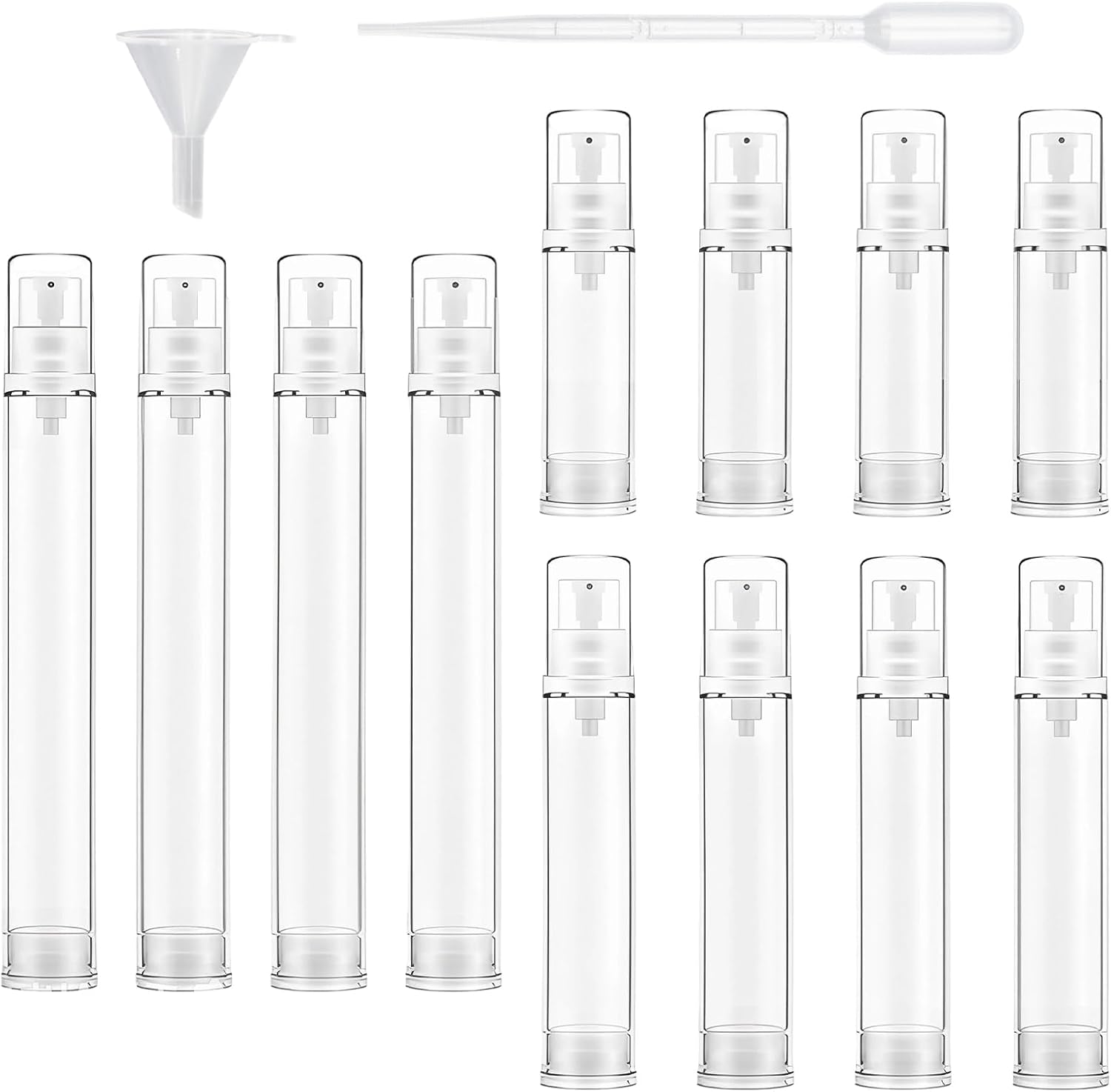 12 Pack Vacuum Cosmetic Jars 5ml+10ml+15ml