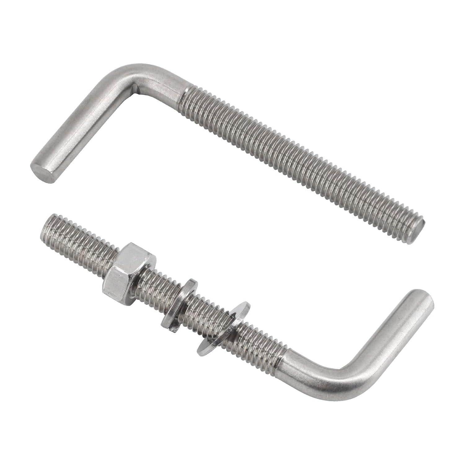 (10 Pieces) M5x120mm L Shaped Threaded Bolt Kits 304 Stainless Steel Foundation Anchor Bolts Square Screws Hooks For Hanging