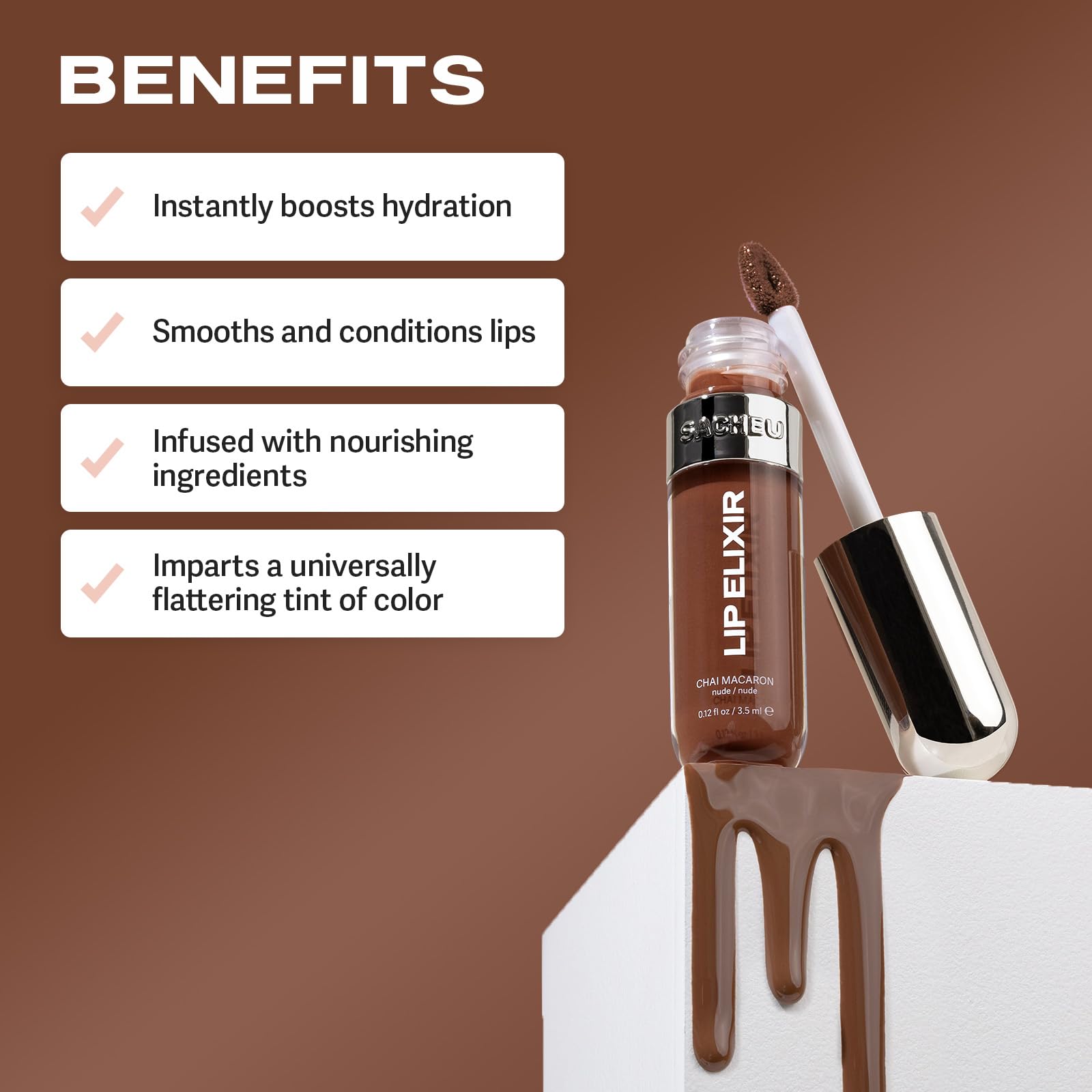 Amazon.com : Sacheu Lip Elixir Nourishing and Hydrating Lipgloss