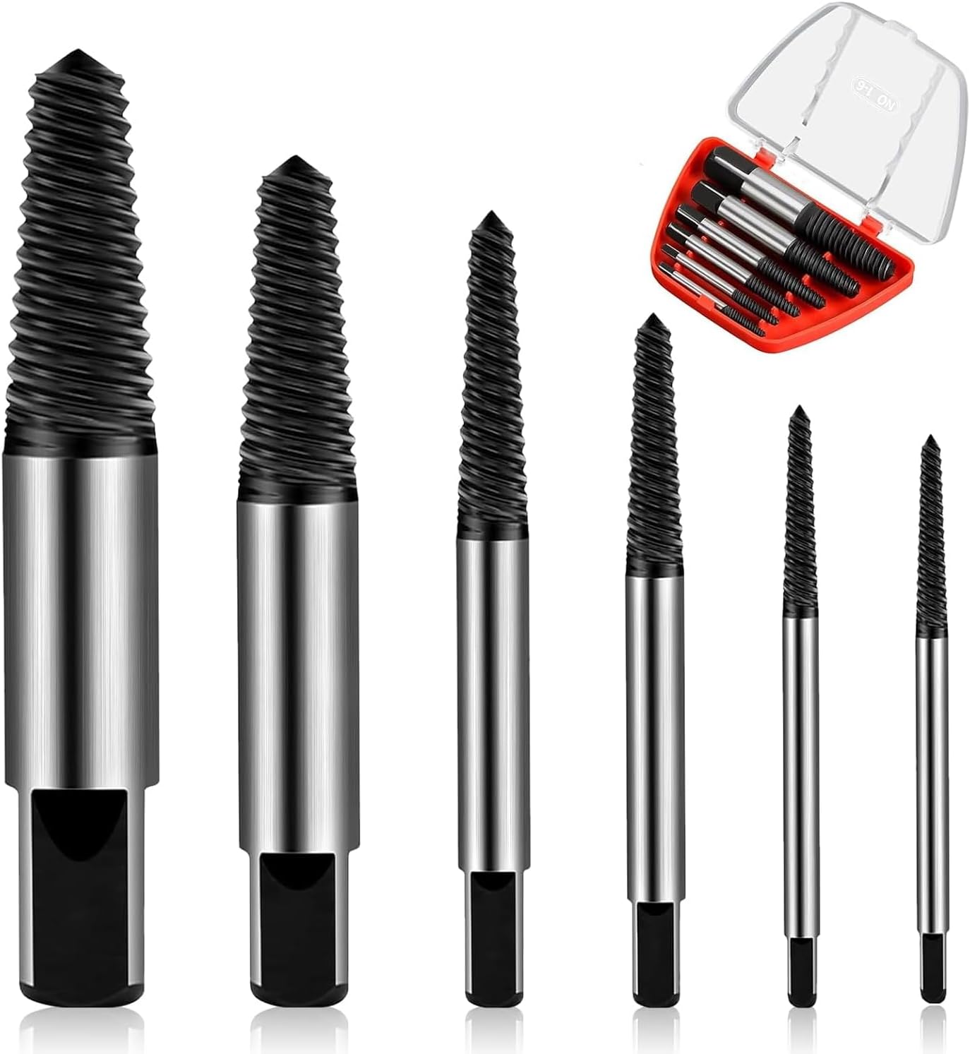 Extractor, Broken Bolt Extractor, Set of 6, Screw Extractor, Easy Screw Head Removal, Maintenance Tools, Screw Remover, Easy to Carry, Storage Case Included